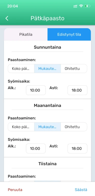 Edistynyt tila